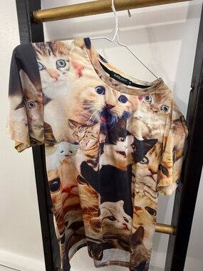 (2 pack) Cat Faces Graphic T-Shirt - Multicolor by